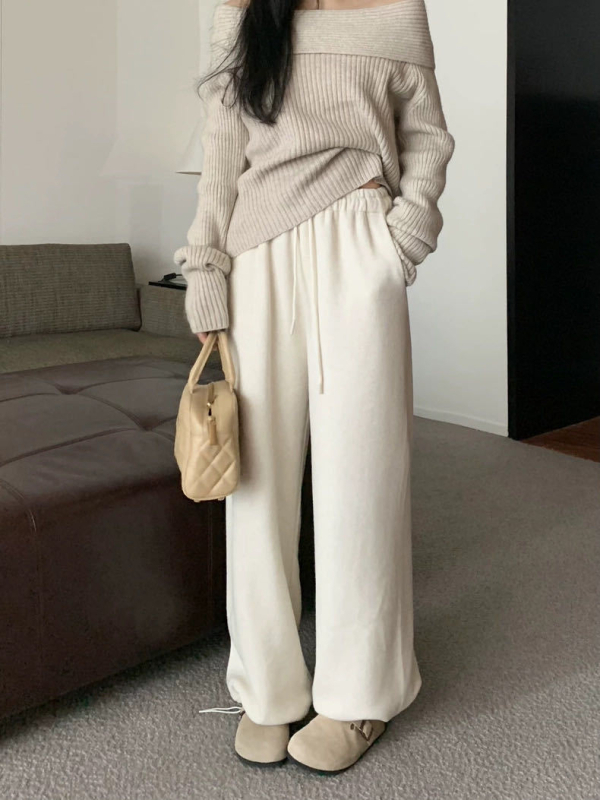 Ženske casual hlače, mješavina pamuka i viskoze 30–50%, opuštena silueta, debele, zima 2025