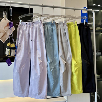 Ženske casual hlače, visoki struk, džepovi, japansko-korejski ležerni stil, 70–80% poliester
