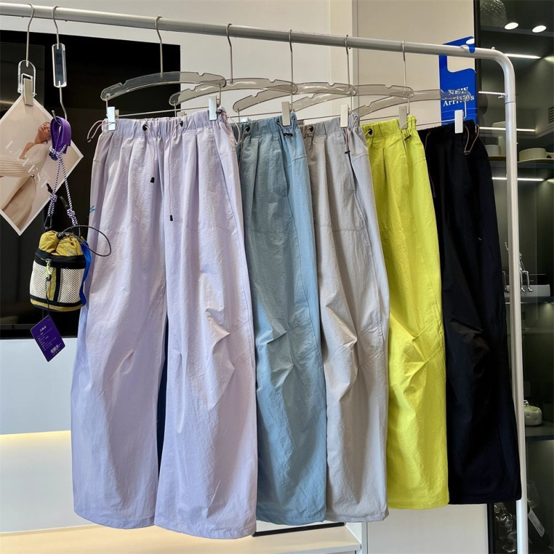 Ženske casual hlače, visoki struk, džepovi, japansko-korejski ležerni stil, 70–80% poliester