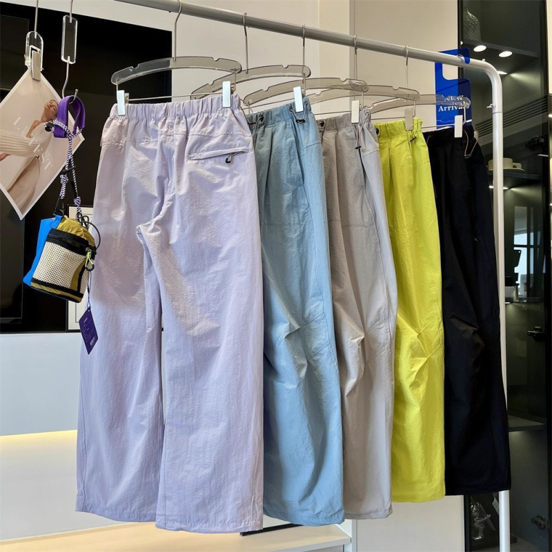 Ženske casual hlače, visoki struk, džepovi, japansko-korejski ležerni stil, 70–80% poliester