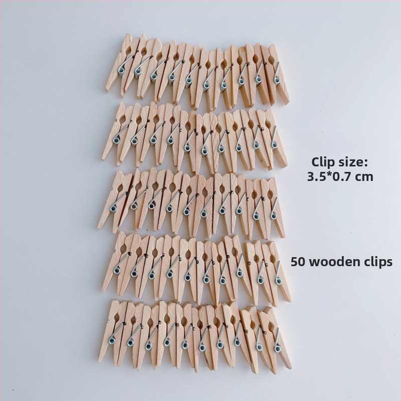 Drvena klipsa za fotografije s konopnim užetom za zidni prikaz – pogodna za sobu i učionicu. Marka: Other; Materijal: Drvo; Tip proizvoda: Hand ledger.