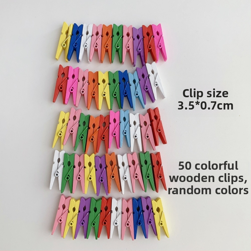 Drvena klipsa za fotografije s konopnim užetom za zidni prikaz – pogodna za sobu i učionicu. Marka: Other; Materijal: Drvo; Tip proizvoda: Hand ledger.