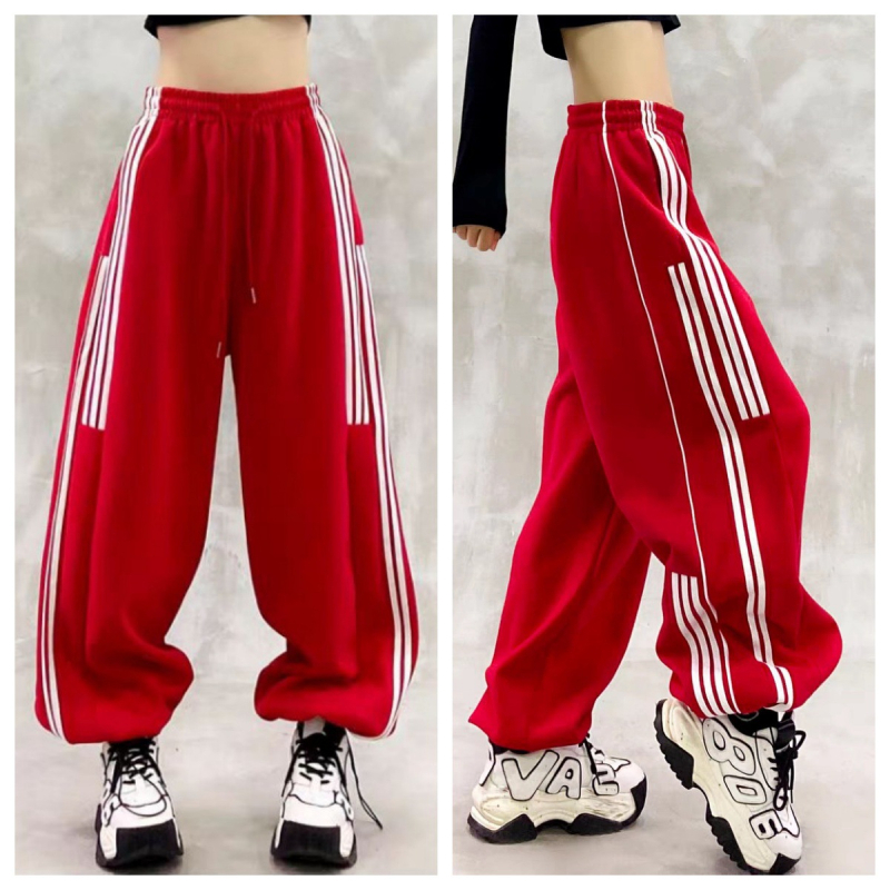 Ženske casual hlače s visokim strukom, široka silueta, jogger stil - poliester-pamuk, jesen 2025