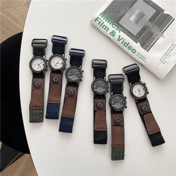 Doukou DK3299 Muški sat s platnenim kaišem, veliki brojčanik 38 mm, kompas, kvarcni mehanizam