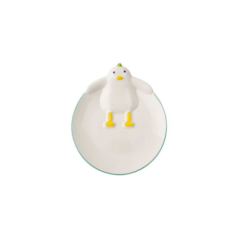 Bērnu karikatūru keramikas ēdiena servisa komplekts – Wanjia, keramika, karikatūru stils, piemērots bērniem