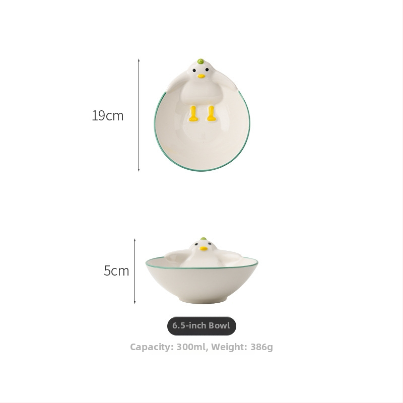 Bērnu karikatūru keramikas ēdiena servisa komplekts – Wanjia, keramika, karikatūru stils, piemērots bērniem