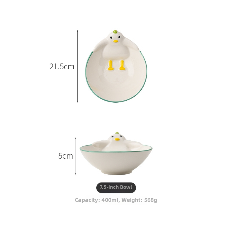 Bērnu karikatūru keramikas ēdiena servisa komplekts – Wanjia, keramika, karikatūru stils, piemērots bērniem