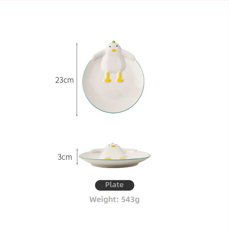 Bērnu karikatūru keramikas ēdiena servisa komplekts – Wanjia, keramika, karikatūru stils, piemērots bērniem