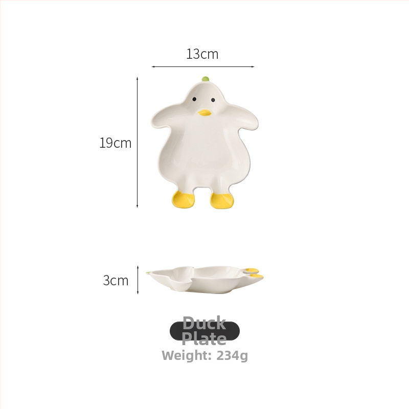 Bērnu karikatūru keramikas ēdiena servisa komplekts – Wanjia, keramika, karikatūru stils, piemērots bērniem