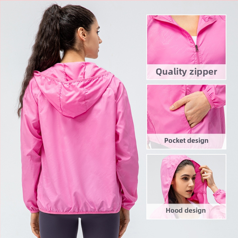 Yuer Love Moteriška lauko vėjo atspari striukė su gobtuvu – vandeniui atspari, vėjui, lengva, kvėpuojanti, greitai džiūstantis, poliesteris