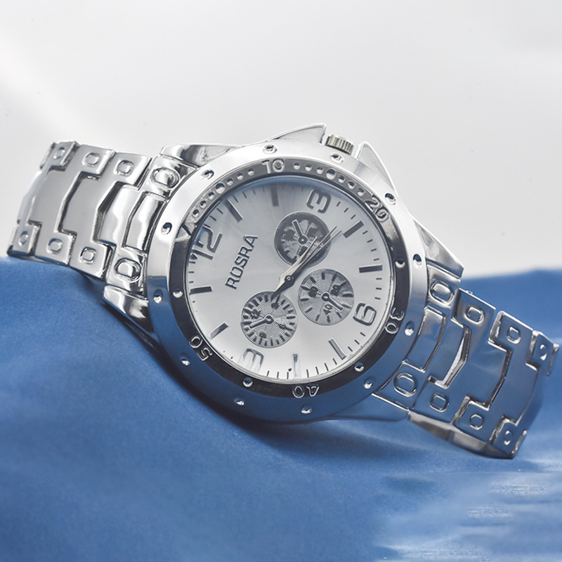 Unisex sat od nehrđajućeg čelika s tri podcifernikom, kvarcni mehanizam, promjer brojčanika 40 mm, debljina 10 mm