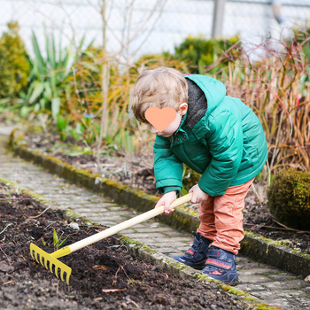 Dječji set alata za plažu od željeza — trodijelni set: lopata, motika i grablje za sadnju cvijeća i drveća