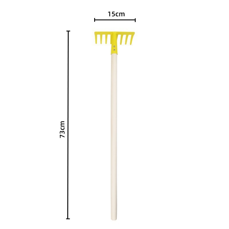 Dječji set alata za plažu od željeza — trodijelni set: lopata, motika i grablje za sadnju cvijeća i drveća