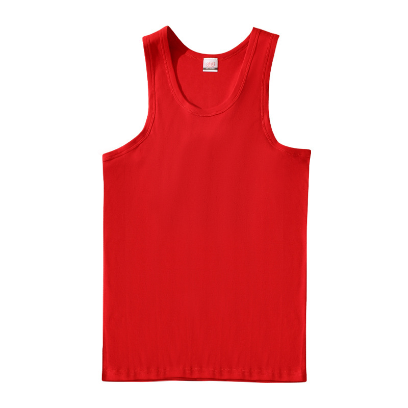 Langsha vīriešu I-veida veste, 100% kokvilna, apaļš kakls, bez piedurknēm, 161–180 g/m²