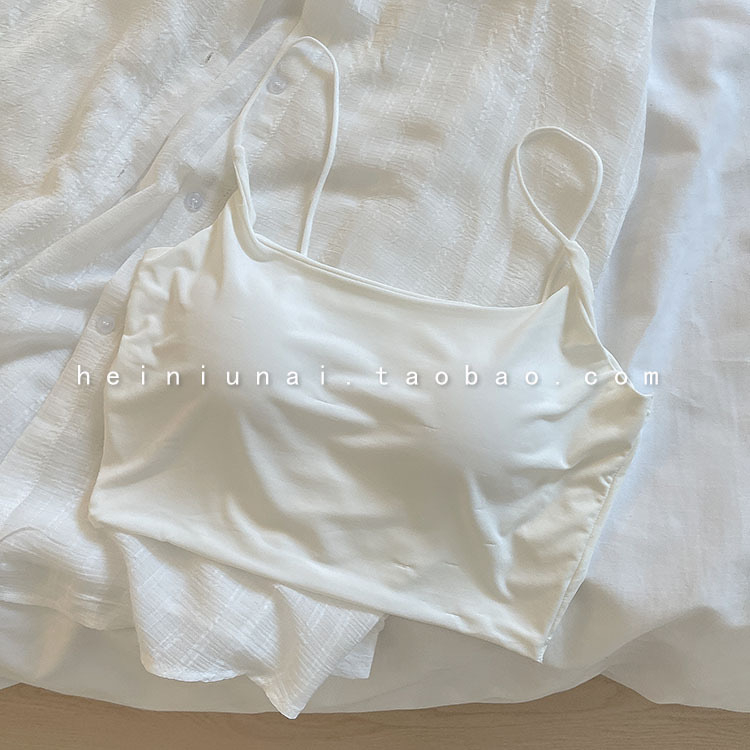 METWO Nude besprijekoran leđa s jastučićima za grudi, tanke naramenice, Ice Silk camisole, seksi kratka majica za žene