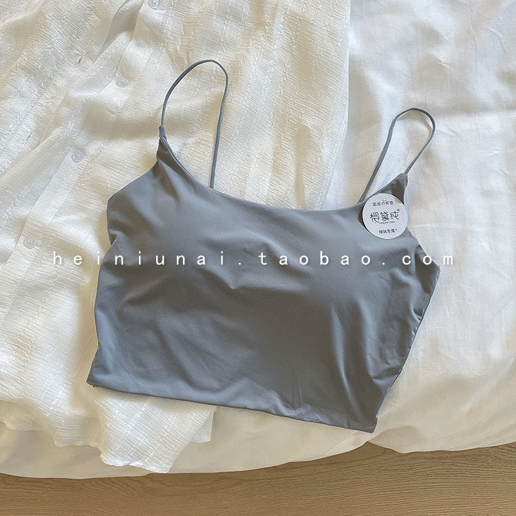 METWO Nude besprijekoran leđa s jastučićima za grudi, tanke naramenice, Ice Silk camisole, seksi kratka majica za žene