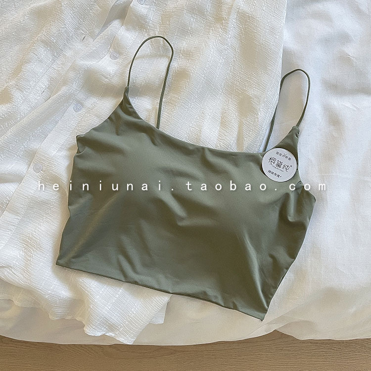 METWO Nude besprijekoran leđa s jastučićima za grudi, tanke naramenice, Ice Silk camisole, seksi kratka majica za žene