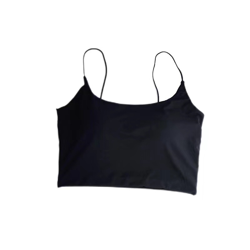 METWO Nude besprijekoran leđa s jastučićima za grudi, tanke naramenice, Ice Silk camisole, seksi kratka majica za žene