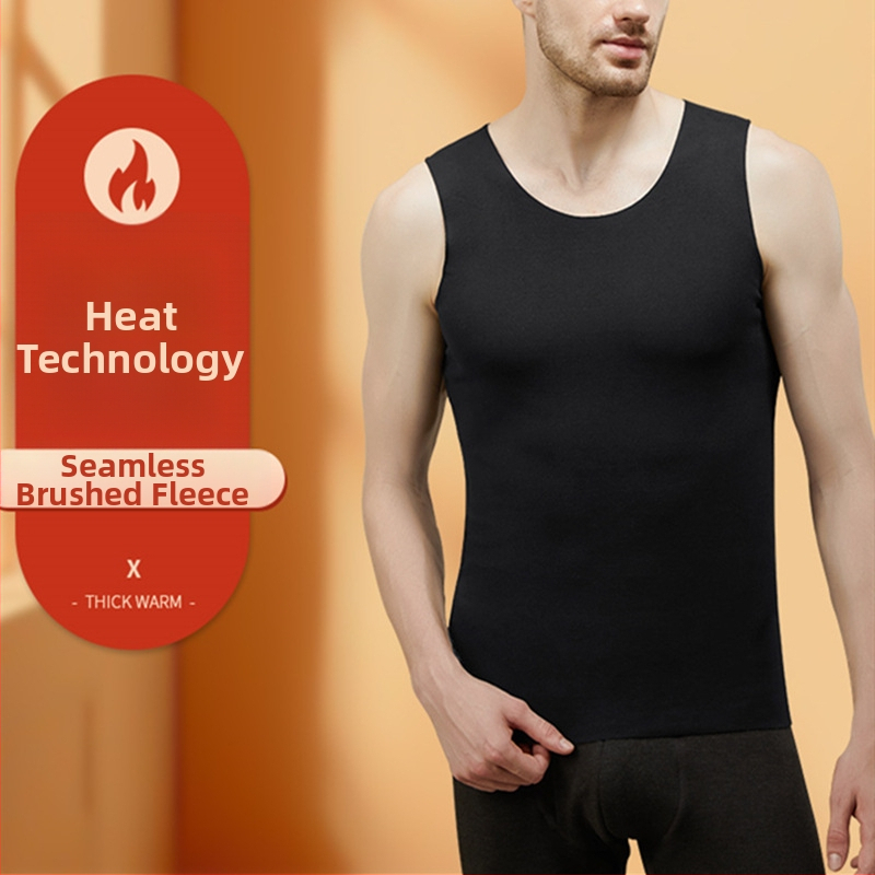 Vīriešu platu plecu sporta vestes, bezšuvju pamata slānis, 100% poliesters, bieza auduma 201–250 g/m2, apaļš kakls