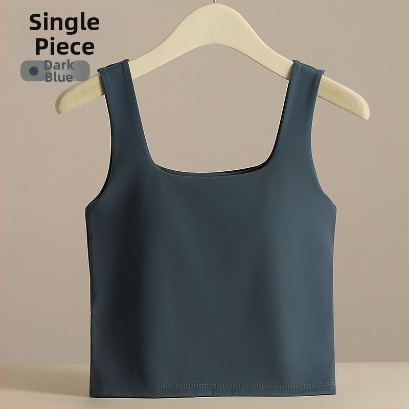 Ženski širokoramenski vest s kvadratnim izrezom i jastučićem od spužve; Ice Silk tkanina s 70–80% nylona, gustoća 181–200 g/m2