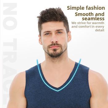 Muška topla bezšivna vesta s V-izrezom, veluru podstava, pull-over dizajn; 90% poliester (kationični), težina tkanine 181–200 g/m², jednostruka, oblikovanje tijela.
