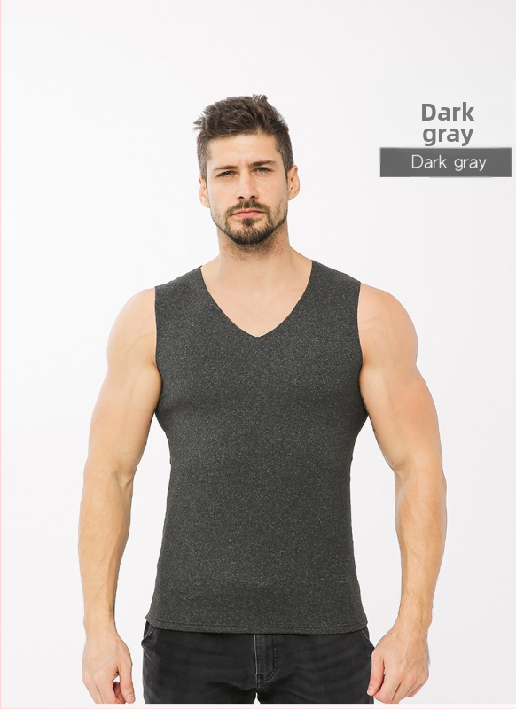 Muška topla bezšivna vesta s V-izrezom, veluru podstava, pull-over dizajn; 90% poliester (kationični), težina tkanine 181–200 g/m², jednostruka, oblikovanje tijela.