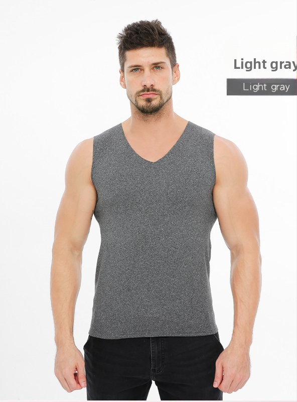 Muška topla bezšivna vesta s V-izrezom, veluru podstava, pull-over dizajn; 90% poliester (kationični), težina tkanine 181–200 g/m², jednostruka, oblikovanje tijela.