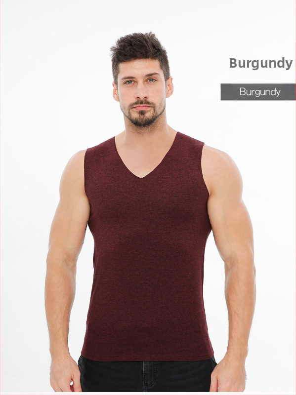 Muška topla bezšivna vesta s V-izrezom, veluru podstava, pull-over dizajn; 90% poliester (kationični), težina tkanine 181–200 g/m², jednostruka, oblikovanje tijela.