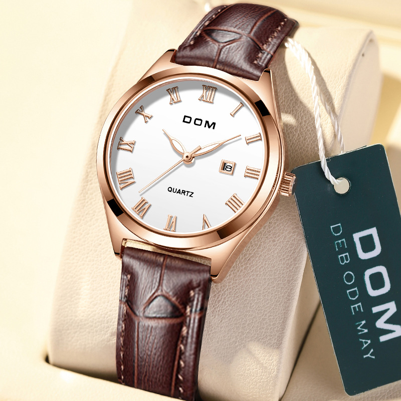 DOM Ženski kvarcni sat, brojčanik promjera 30 mm, svijetleći, otporan na vodu do 30 m, SUNON mehanizam