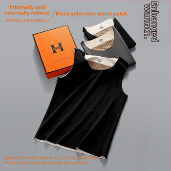 Muški termalni prsluk s De Velvet presvlakom – osnovni sloj, podpora struka, zaštita trbuha i leđa, okrugli vrat, preko glave