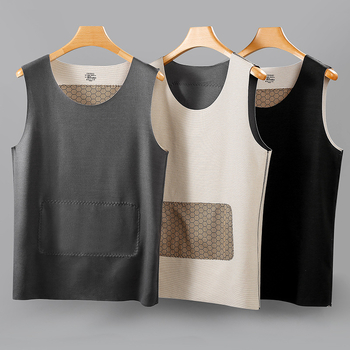 Muški termalni prsluk s De Velvet presvlakom – osnovni sloj, podpora struka, zaštita trbuha i leđa, okrugli vrat, preko glave