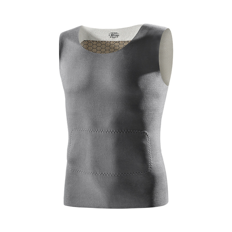 Muški termalni prsluk s De Velvet presvlakom – osnovni sloj, podpora struka, zaštita trbuha i leđa, okrugli vrat, preko glave