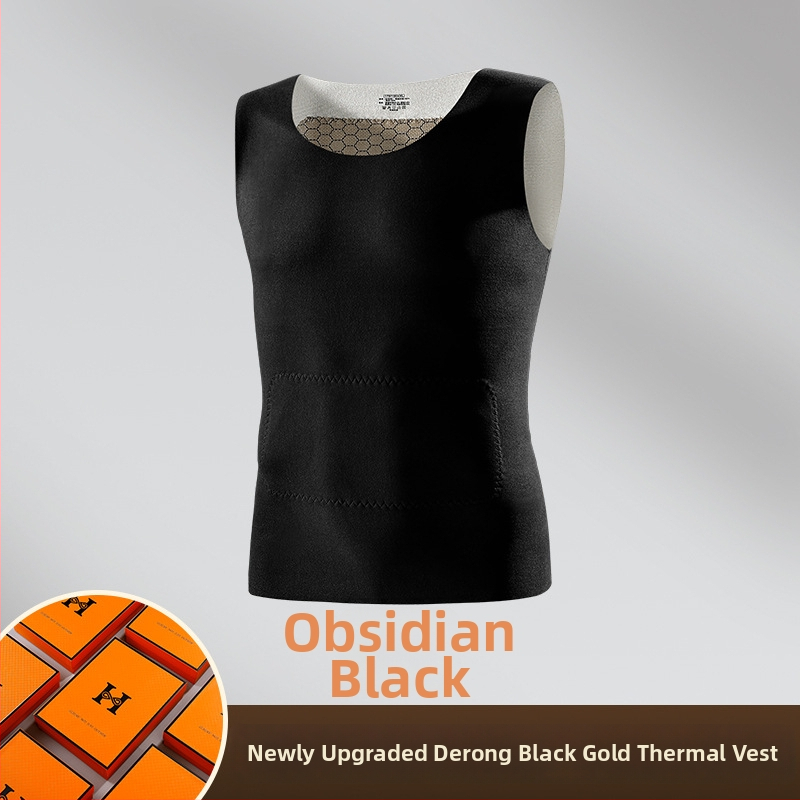 Muški termalni prsluk s De Velvet presvlakom – osnovni sloj, podpora struka, zaštita trbuha i leđa, okrugli vrat, preko glave