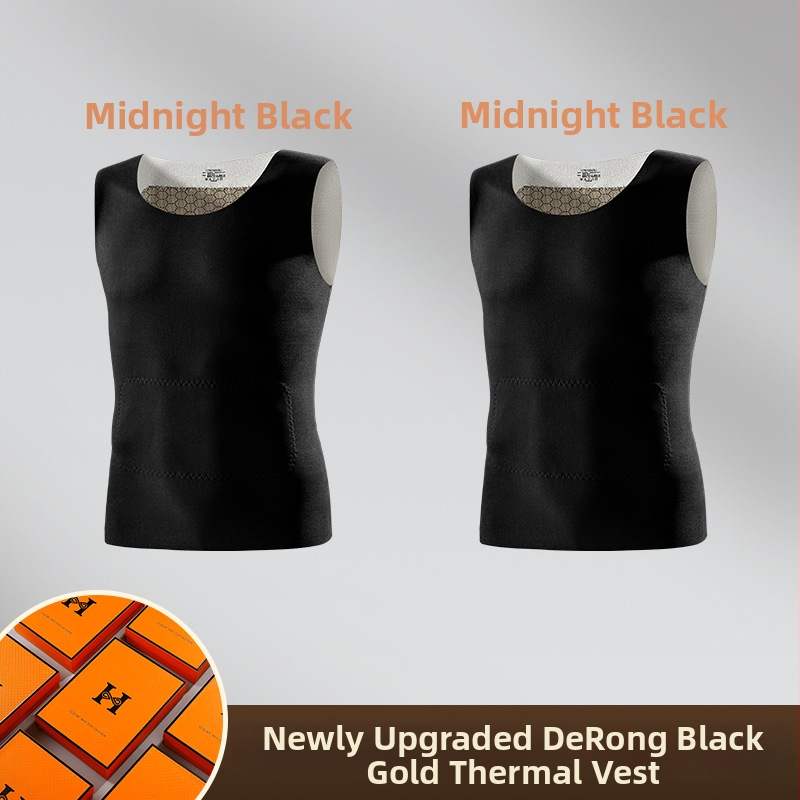 Muški termalni prsluk s De Velvet presvlakom – osnovni sloj, podpora struka, zaštita trbuha i leđa, okrugli vrat, preko glave