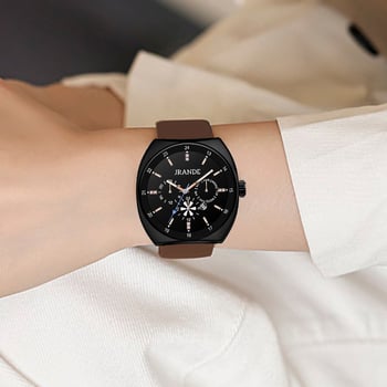 Gerandi unisex kvarcni sat s silikonskim remenom, cifernik u obliku bačve, luminescencija, kalendar, 30M vodootporan, mineralo staklo, kućište od legure, model H9383L-S