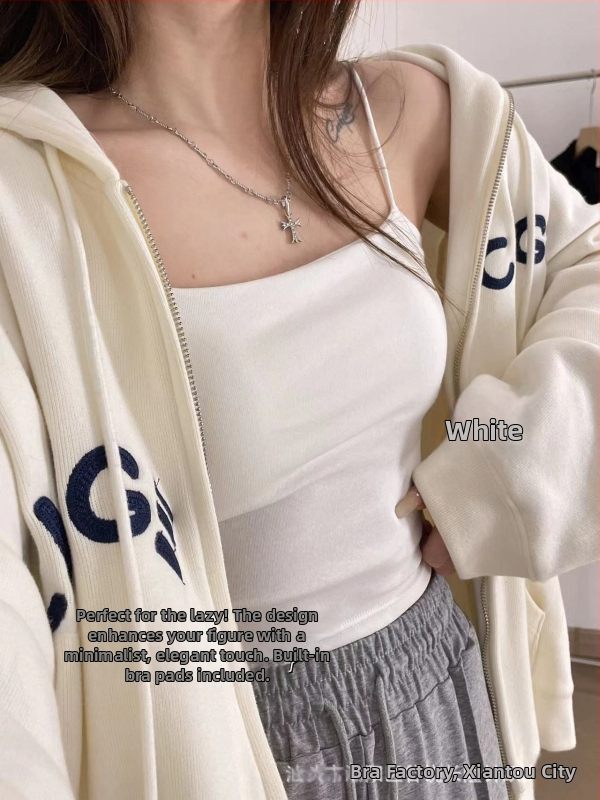 Kamisole ar iebūvētu krūšu spilvenu, kokvilnas, siksnu stilu, V kakla izgriezums, visu sezonu, 90–95% kokvilna, vidēja svara audums 181–200 g/m2