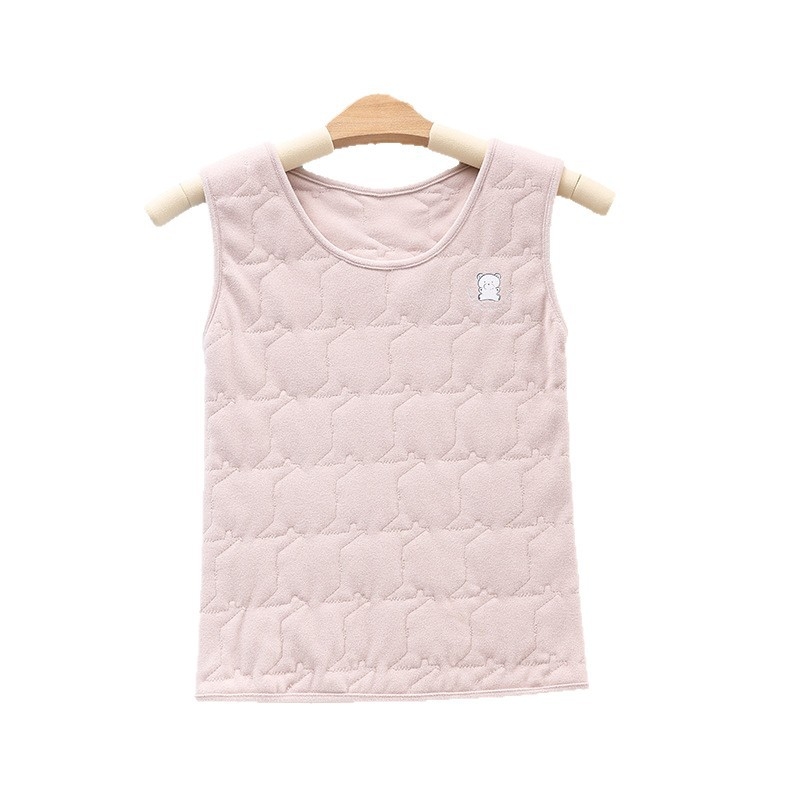 Unisex termalna vest s kapuljačom, dvostruki sloj, za djecu 7–12 godina, okrugli izrez, poliester materijal