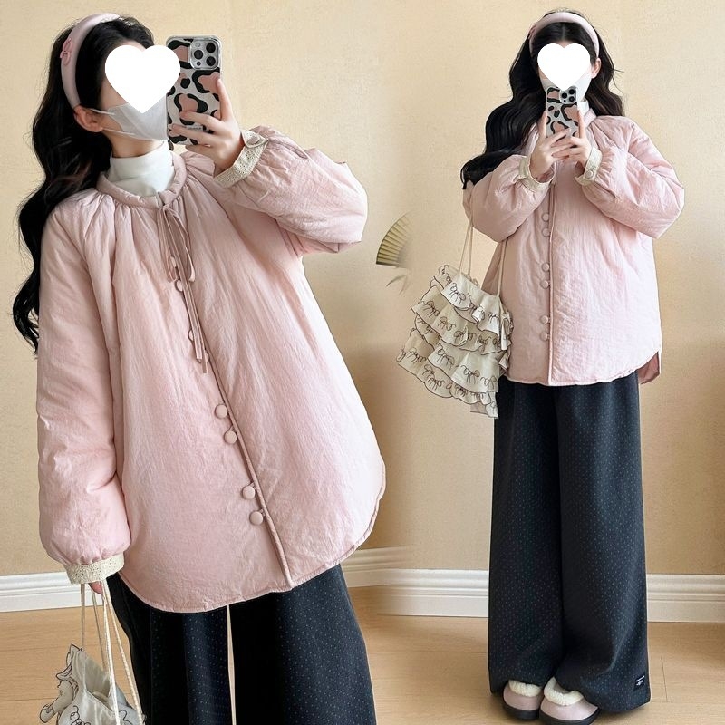 Māmiņu komplekts: pūkaina jaka rudens–ziemas sezonai kopā ar plašām biksēm, chenille audums ar elastānu <30%