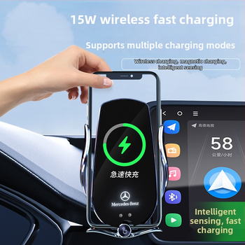 Držač telefona za Mercedes-Benz C‑Class s bežičnim punjenjem 15W, držač na zračni otvor, električno zaključavanje, ugradnja klikom