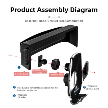 Držač telefona za Mercedes-Benz C‑Class s bežičnim punjenjem 15W, držač na zračni otvor, električno zaključavanje, ugradnja klikom