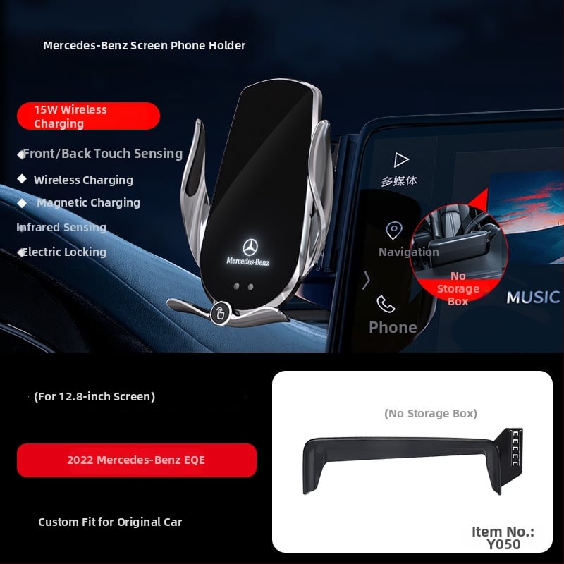 Držač telefona za Mercedes-Benz C‑Class s bežičnim punjenjem 15W, držač na zračni otvor, električno zaključavanje, ugradnja klikom