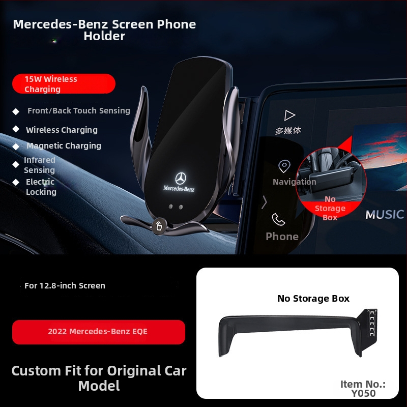 Držač telefona za Mercedes-Benz C‑Class s bežičnim punjenjem 15W, držač na zračni otvor, električno zaključavanje, ugradnja klikom
