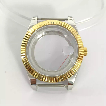 Pulksteņa korpuss 8285 mehānismam, elektroplētos uzklājums, safīra kristāls, caurspīdīgs aizmugurējais vāciņš