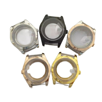 Pulksteņa korpuss 8285 mehānismam, elektroplētos uzklājums, safīra kristāls, caurspīdīgs aizmugurējais vāciņš