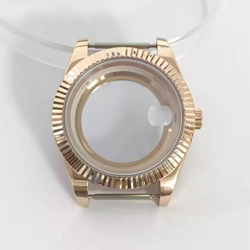 Pulksteņa korpuss 8285 mehānismam, elektroplētos uzklājums, safīra kristāls, caurspīdīgs aizmugurējais vāciņš