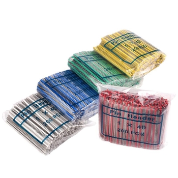 HXS κεφαλίδα ακίδων 2,54 mm, 40 ακίδων, μονής σειράς, ίσιες και καμπύλες ακίδες, για PCB και ψηφιακή ηλεκτρονική