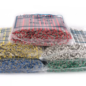 HXS κεφαλίδα ακίδων 2,54 mm, 40 ακίδων, μονής σειράς, ίσιες και καμπύλες ακίδες, για PCB και ψηφιακή ηλεκτρονική