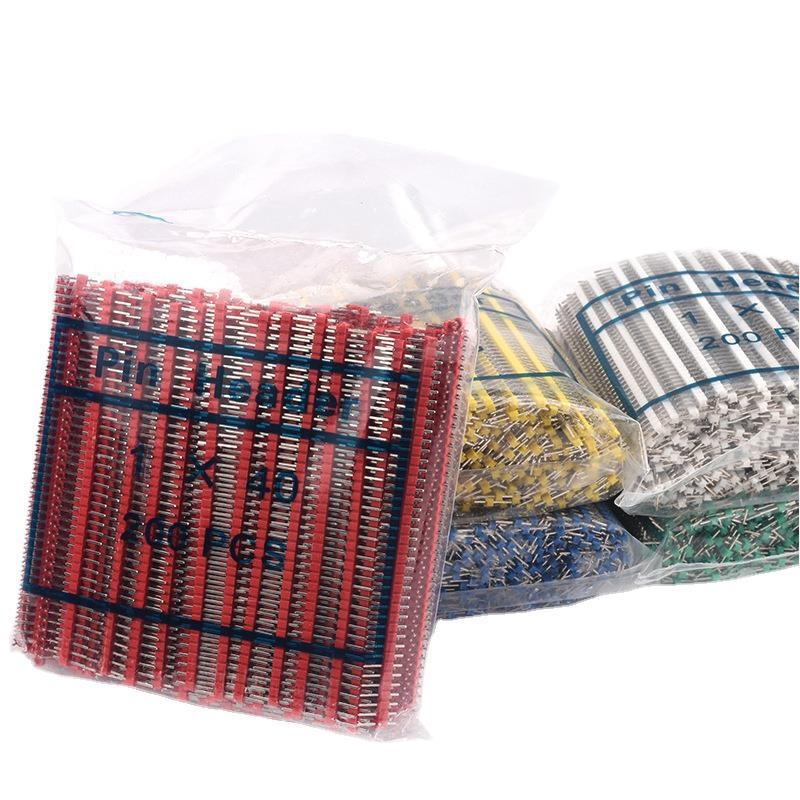 HXS κεφαλίδα ακίδων 2,54 mm, 40 ακίδων, μονής σειράς, ίσιες και καμπύλες ακίδες, για PCB και ψηφιακή ηλεκτρονική