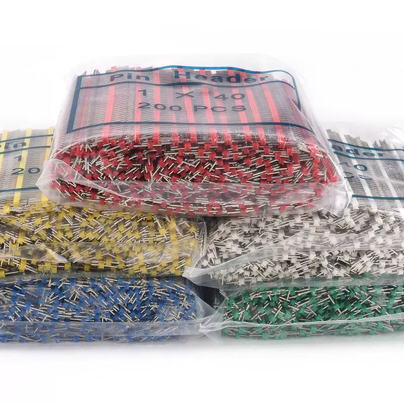 HXS κεφαλίδα ακίδων 2,54 mm, 40 ακίδων, μονής σειράς, ίσιες και καμπύλες ακίδες, για PCB και ψηφιακή ηλεκτρονική