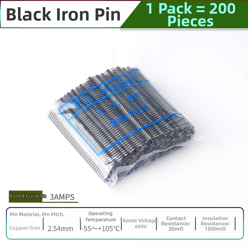 HXS κεφαλίδα ακίδων 2,54 mm, 40 ακίδων, μονής σειράς, ίσιες και καμπύλες ακίδες, για PCB και ψηφιακή ηλεκτρονική